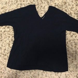 navy blue v neck sweater